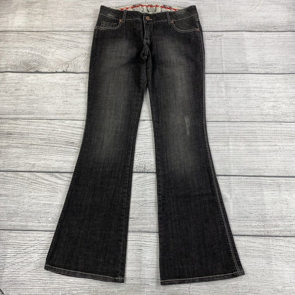 Gridlock Vintage Flare Jeans Women Size 32 Jeweled Embroidered Denim Pants NEW